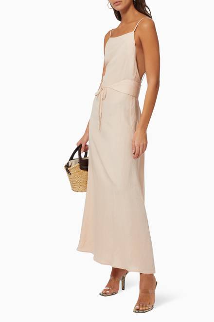 hover state of Marseille Dress in Linen   