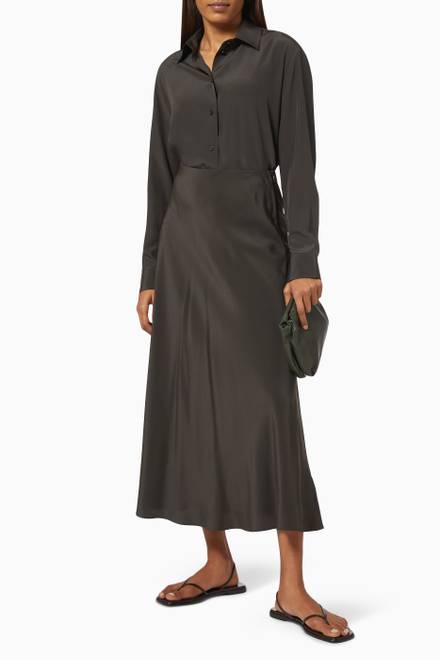 hover state of Malena Skirt in Silk Crepe