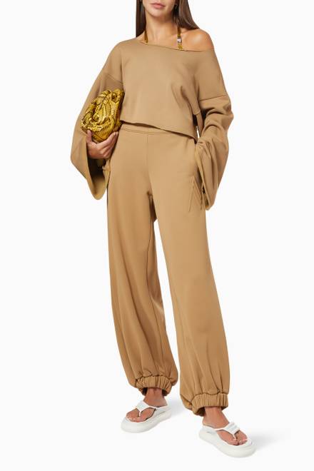 hover state of Carter Wide-leg Track Pants in Jersey  