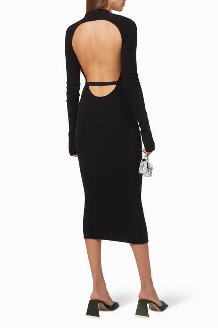 hover state of Midi Dress in Wool Knit   