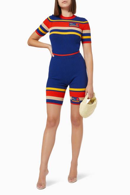 hover state of Tennis Stripe Cyclist Shorts   