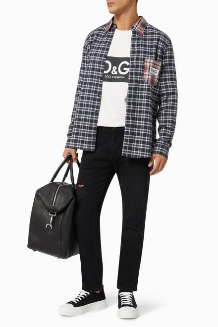 hover state of Check Shirt with DG Patch in Cotton