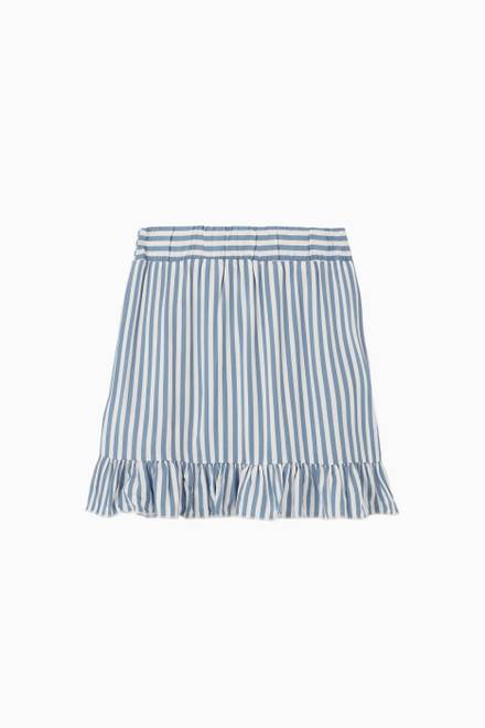 hover state of Striped Ruffle Skirt     