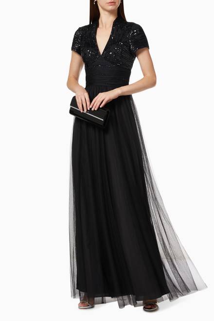 hover state of Beaded Bodice Gown