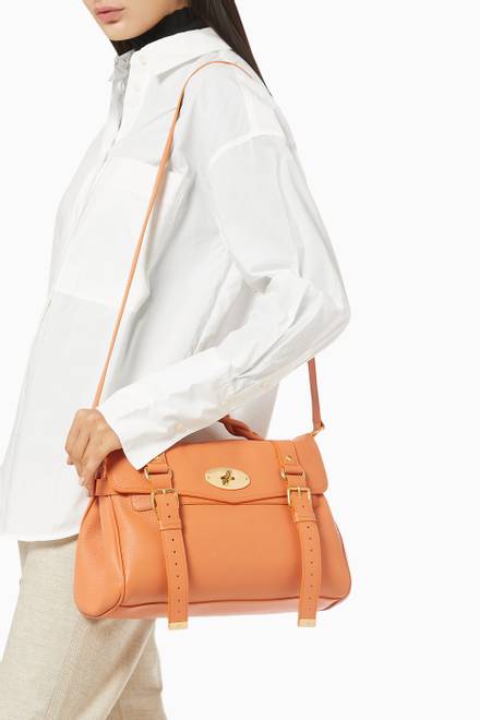 hover state of Alexa Satchel Bag in Heavy Grain Leather   