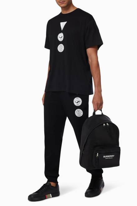 hover state of Oversized T-shirt with Badge Print in Cotton          