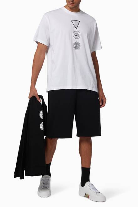 hover state of Oversized T-shirt with Badge Print in Cotton          