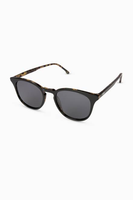 hover state of Beaumont Tortoise Round Sunglasses in Acetate   