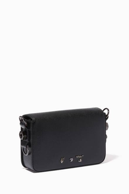 hover state of Diagonal Stripe Mini Flap Bag in Leather    