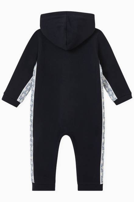 hover state of EA Logo Tape Hooded Jumpsuit in Jersey   