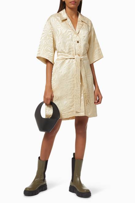 hover state of Belted Shirt Dress in Jacquard  