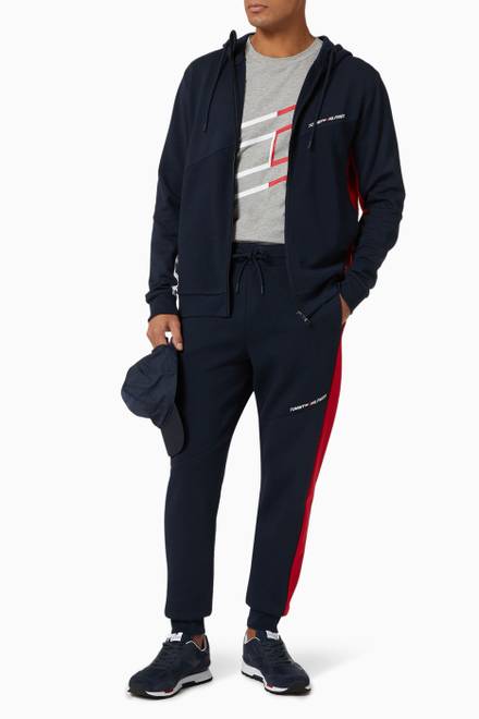 hover state of Sport Cool Mixed Panel Hoodie in Stretch Viscose Blend
