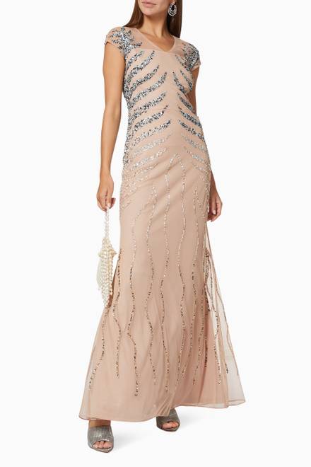 hover state of Sequinned and Beaded Gown in Tulle