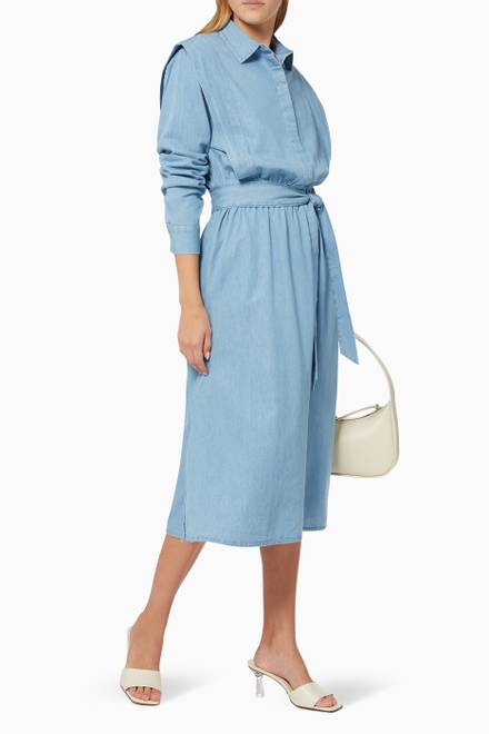 hover state of Shirt Dress with Belt in Cotton 
