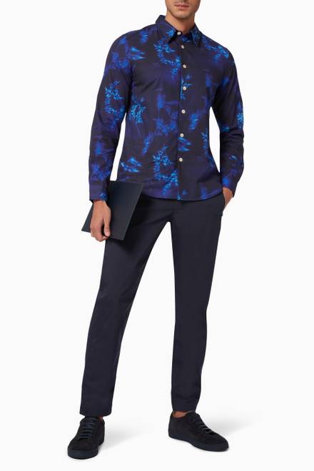 hover state of Floral Tailored Fit Shirt in Organic Cotton