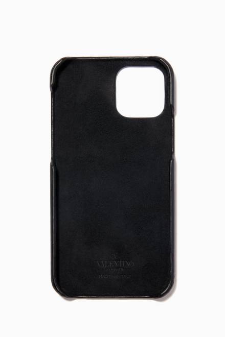 hover state of Valentino Garavani VLTN iPhone 12 & 12 Pro Case in Leather   