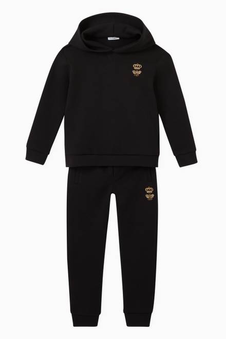 hover state of Crown & Bee Embroidery Hoodie in Cotton  