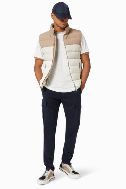 hover state of Colour-block Gilet in Padded Nylon    