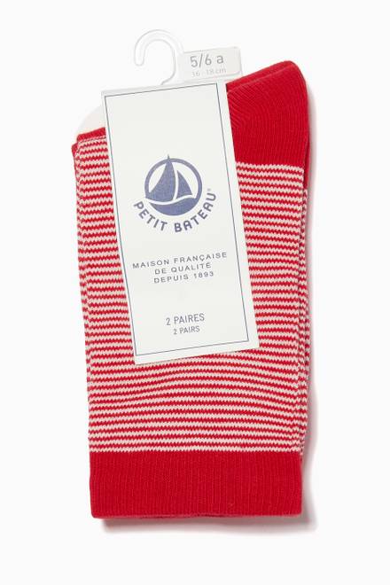 hover state of Stripes and Plain Socks, Set of 2    