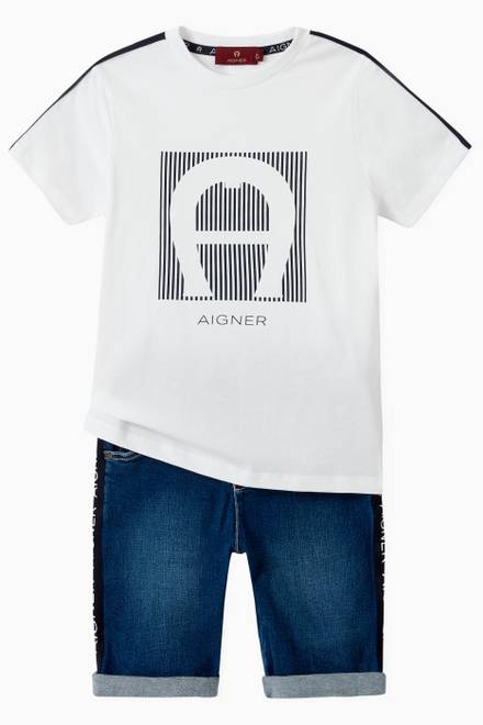 hover state of Square Logo T-shirt in Cotton  