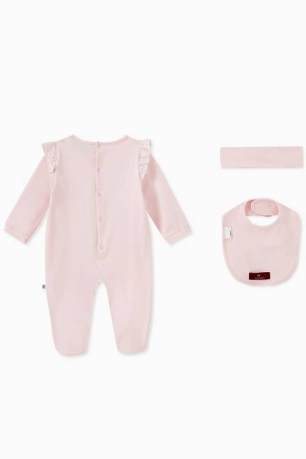 hover state of Ruffle Logo Babygrow Gift Set in Cotton  