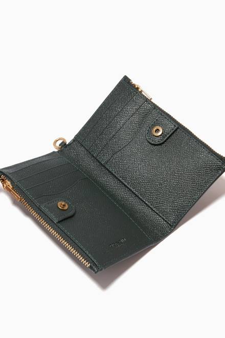 hover state of Zip Chain Card Case in Crossgrain Leather 