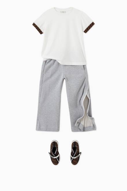 hover state of Buttoned Sides Sweatpants in Cotton 