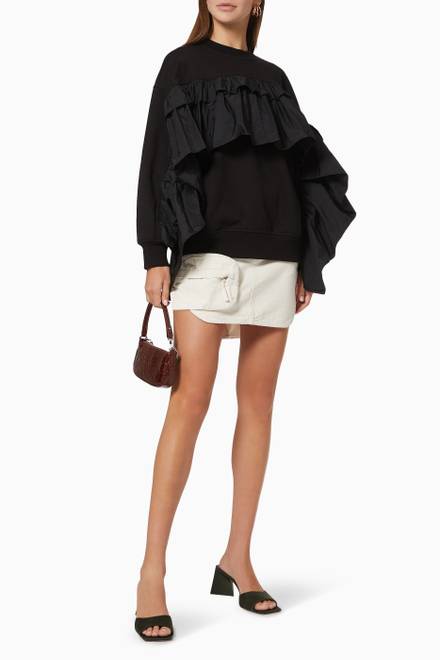 hover state of Ruffle Sweatshirt in Jersey 