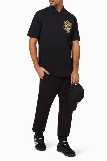 hover state of V-emblem Baroque Polo Shirt in Cotton  