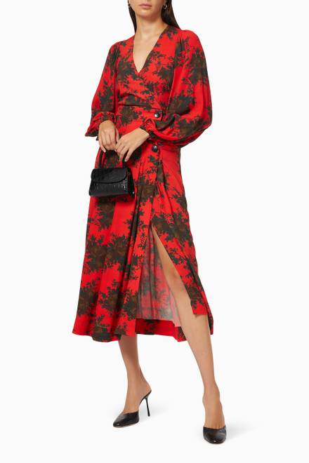 hover state of Floral Midi Skirt in Lenzing EcoVero™ Crepe    