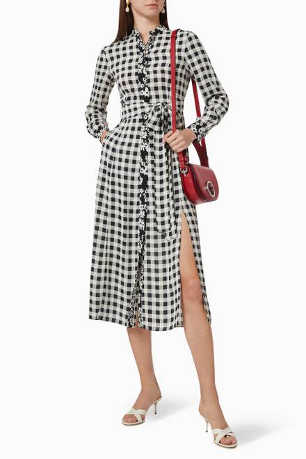 hover state of Moto Printed Shirt Dress in Georgette