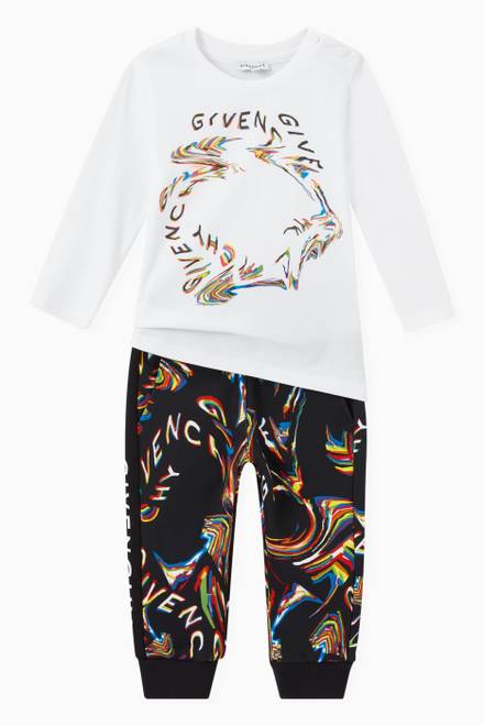 hover state of Graphic Print Track Pants in French Terry