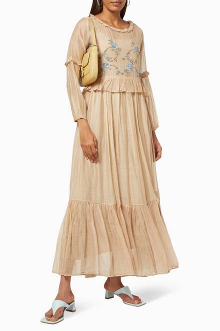 hover state of Jazz Maxi Dress in Cotton Silk Blend    