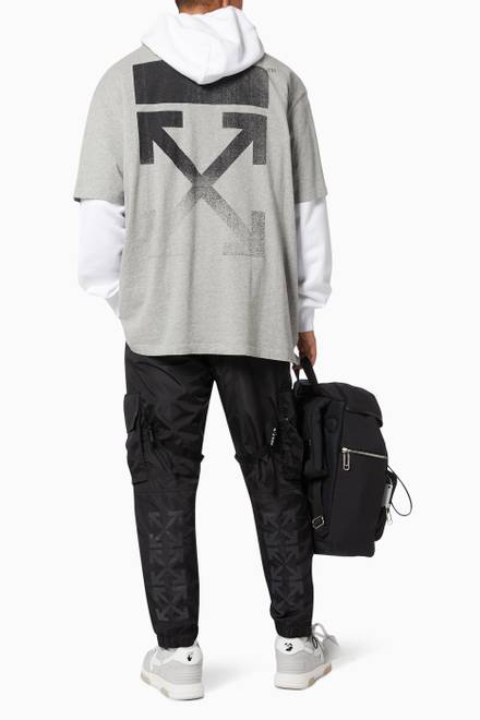 hover state of Degradé Arrows Oversized T-shirt in Cotton Jersey