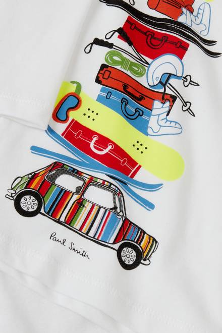 hover state of Car Print Long Sleeve T-shirt in Cotton Jersey  