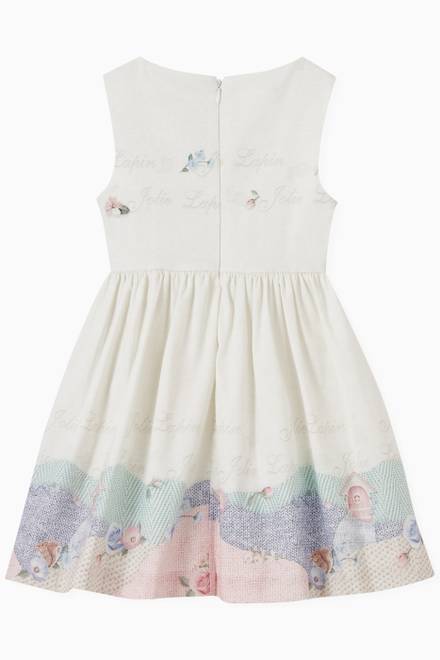 hover state of Bunny World Bow Dress in Cotton Blend  