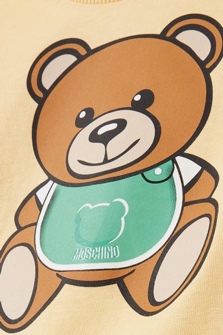 hover state of Teddy Bear with Bib Print T-shirt in Cotton