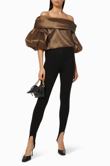 hover state of Georgie Off The Shoulder Top in Satin  