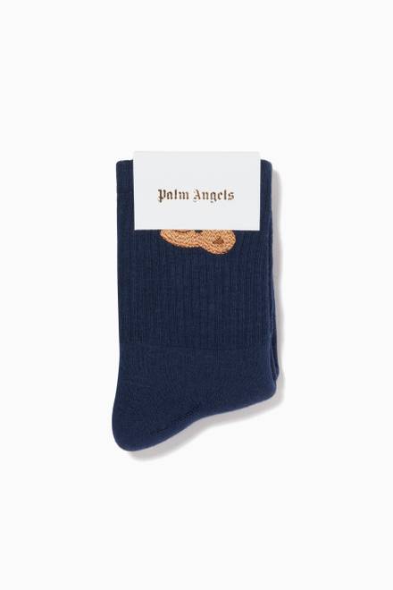 hover state of Bear Mid Length Socks in Cotton Blend    