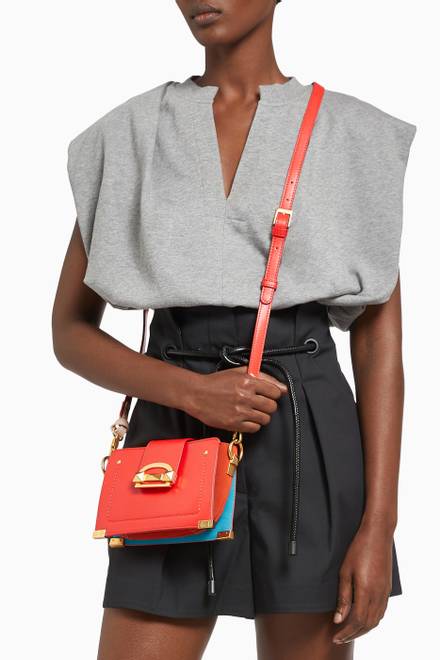 hover state of Small Kiki Crossbody in Calfskin & Suede  