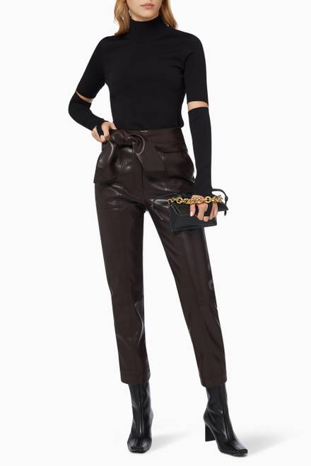 hover state of Tessa Tie Waist Pants in Vegan Leather 