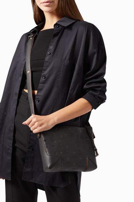 hover state of Medium Klara Shoulder Bag in Monogram Leather