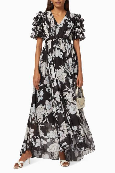 hover state of Floral Dress with Frills