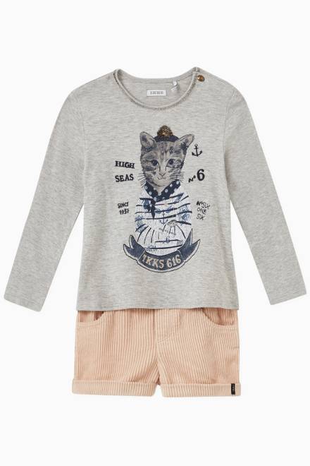 hover state of Sailor Cat T-shirt in Marl   