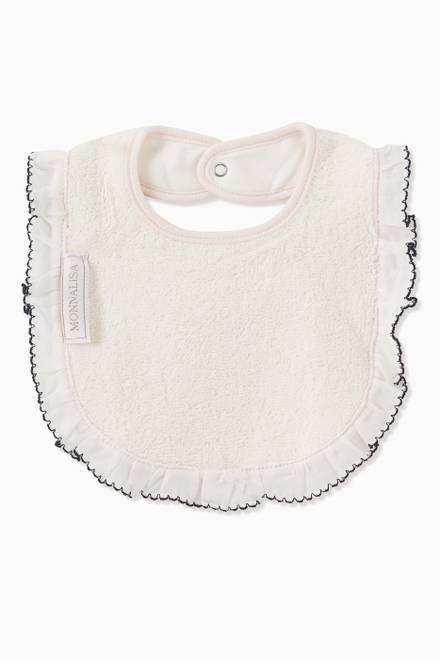hover state of Teddy Bear Print Bib in Cotton 