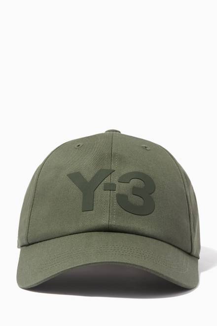 Shop Y-3 Black Y-3 Logo Cap in Cotton Gabardine for Men | Ounass UAE