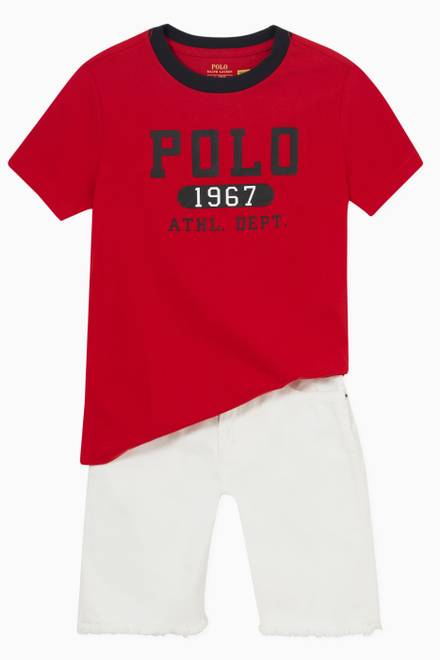 hover state of Polo Print T-shirt in Cotton Jersey   