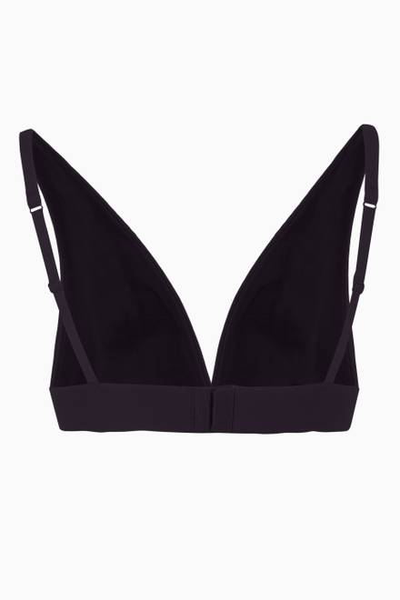 hover state of Cotton Jersey Rib Plunge Bralette      