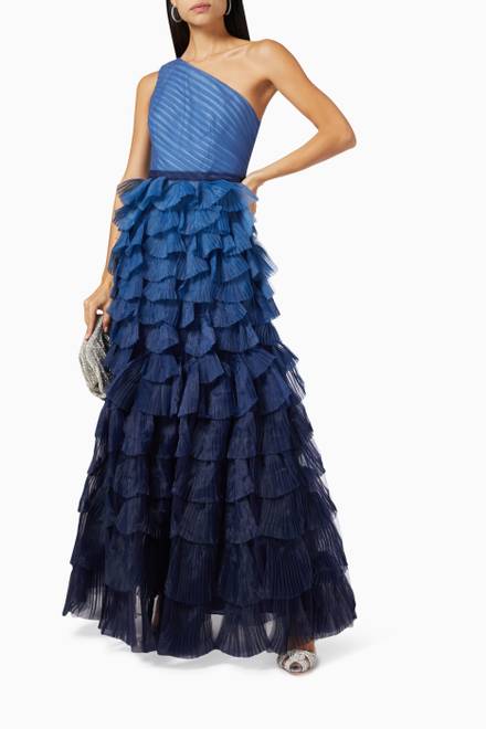 hover state of One-Shoulder Ruffle Tiered Dress  
