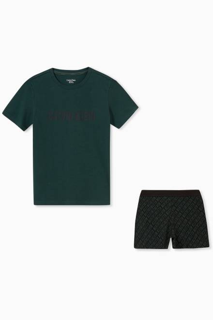 hover state of T-shirt & Shorts Pajama Set in Stretch Jersey  